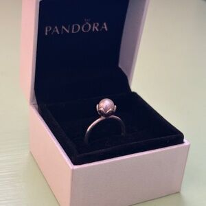 Authentic Pandora Cultured Pearl Ring, Includes Pandora Box, Size 5 (50)